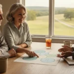 Alabama couple reviewing Medicare Advantage plan options with an insurance advisor