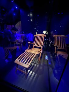 A deck chair from the Titanic Museum.