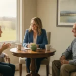 Older Ohio couple speaking with a Medicare advisor in a welcoming office